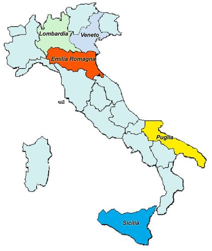 mappa italia regioni nomi ridotto